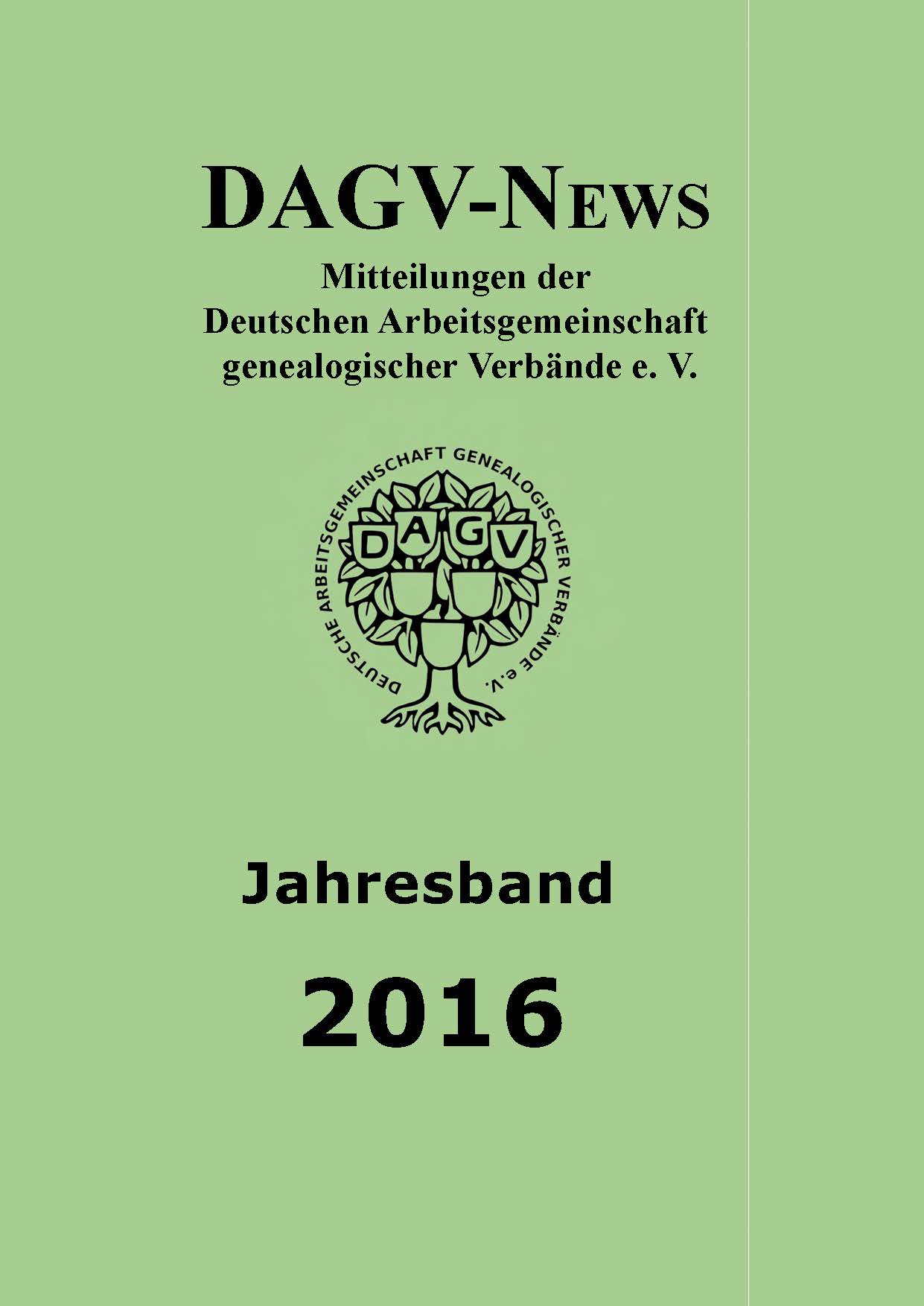 DAGV-News Jahreband 2016